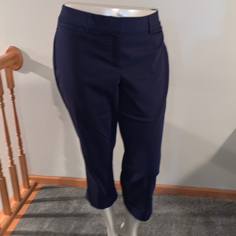 Lane Bryant dress Capri pants navy with wide calf size 16